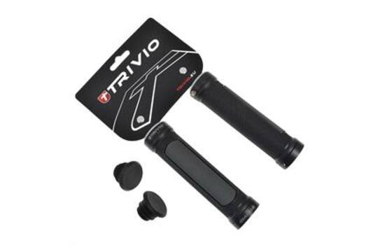 TRIVIO - Fiets Handvatten 3-Density Zwart Lock-On Zilver 1